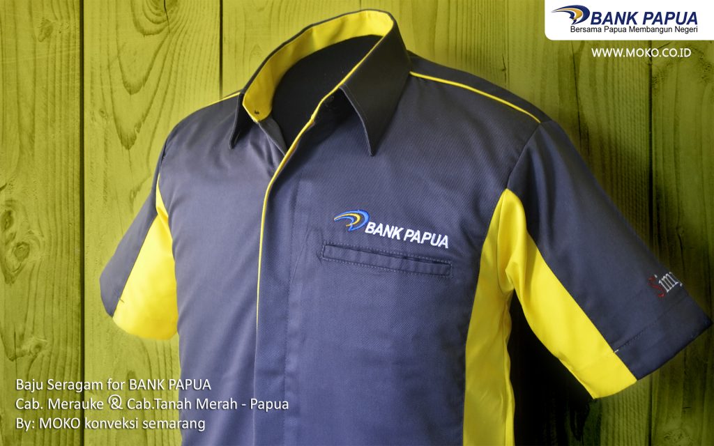 Baju seragam Bank papua dari Moko Konveksi Semarang
