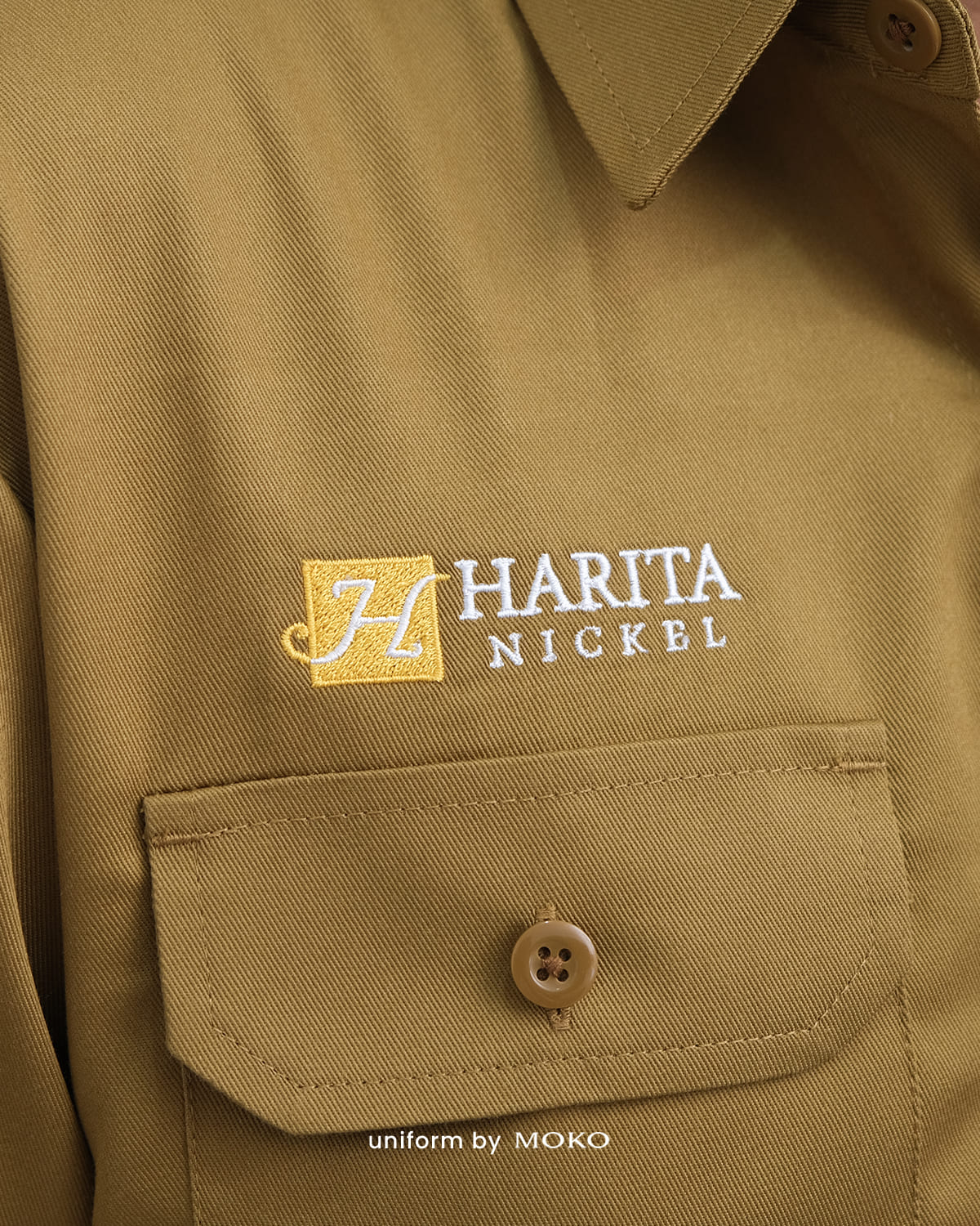 wearpack safety seragam kemeja tambang harita nikel bordir